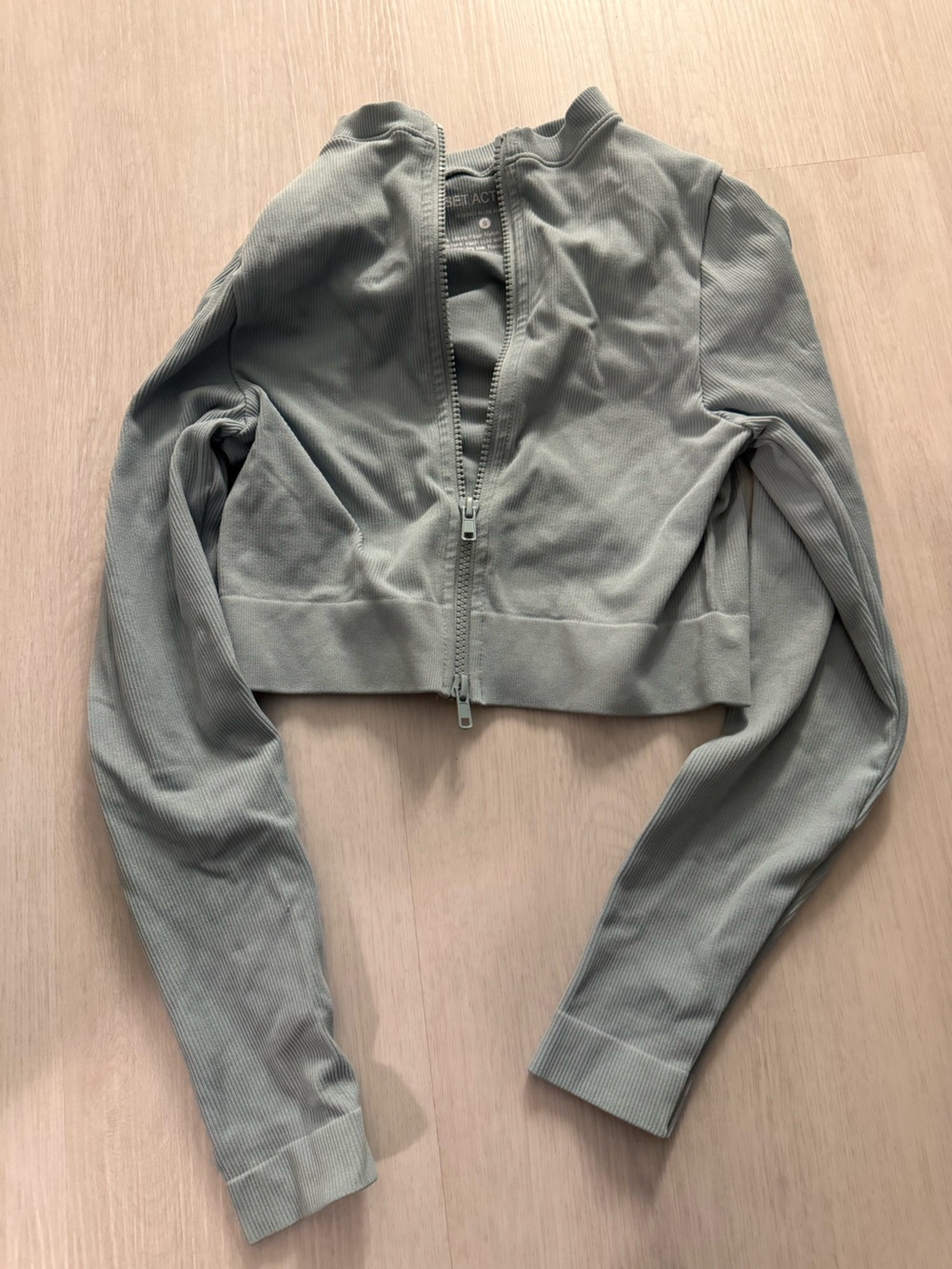 SET Active Ribbed Cropped Jacket in Blue/Gray